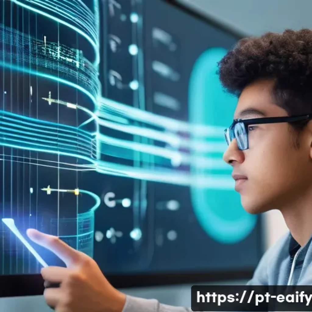 자기 교정 학습 프로세스의 새로운 접근 방식 - **Prompt:** A young adult student, around 18-25 years old, with a diverse background, sits comfortab...