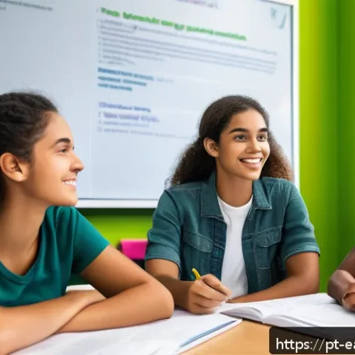 Home 31 자기 교정 학습 프로세스에 대한 사례 기반 학습 - A modern classroom scene in Brazil with diverse young adult students actively engaging in a case-bas...